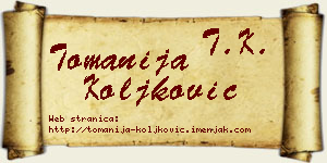 Tomanija Koljković vizit kartica